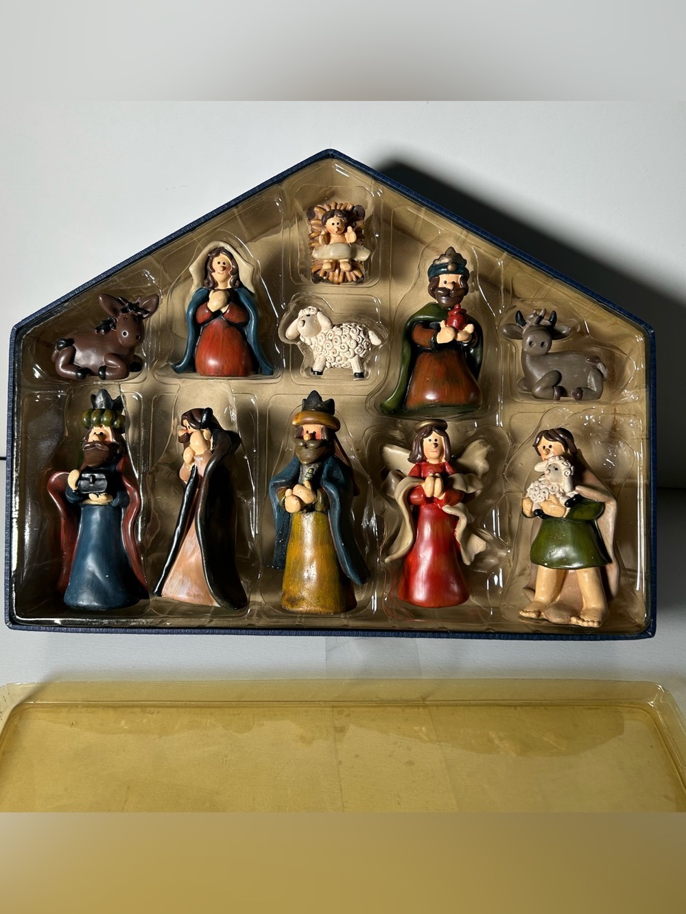Santa's Workbench Cute Christmas Nativity Figures 11 Pc Set Kids Playful Style